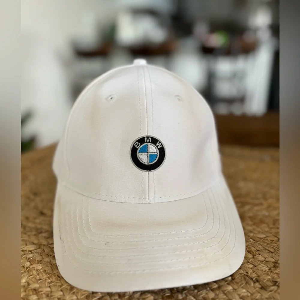BMW Baseball Cap‎ Strapback Hat Unisex Adjustable BMW Lifestyle White Cotton GUC